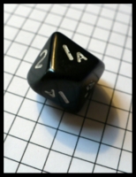 Dice : Dice - 10D - With  1A Die Rounded Solid Black With White Numerals